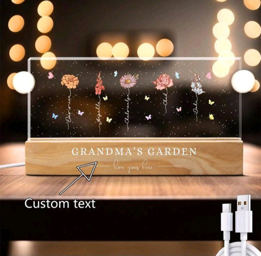 Customized Grandma's Garden Night Light