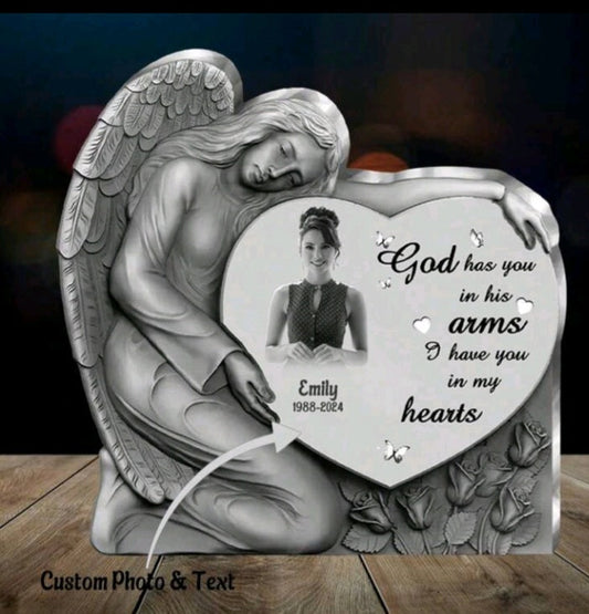 Angel Heart Memorial Acrylic Plaque