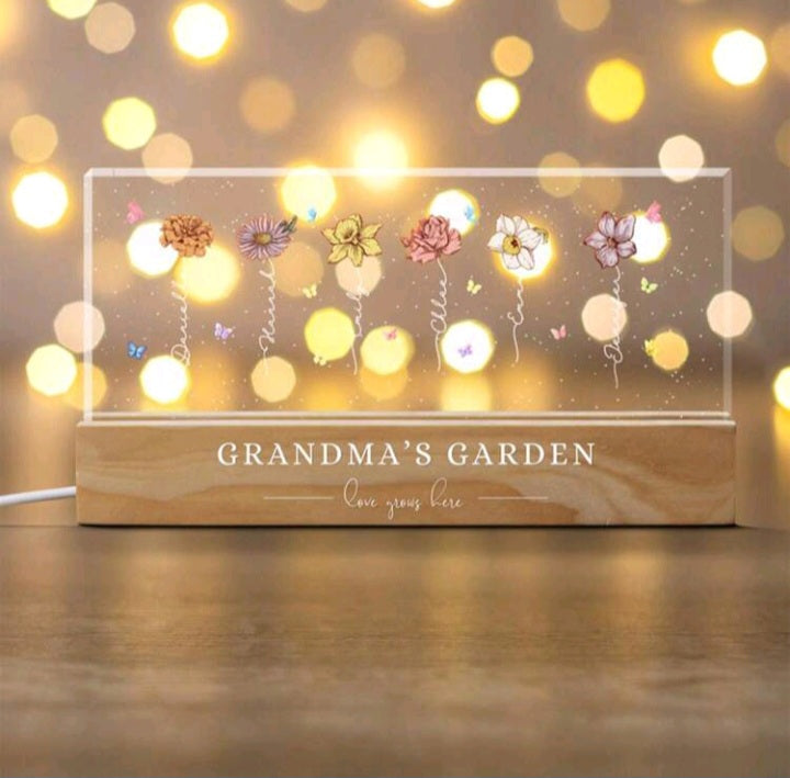 Customized Grandma's Garden Night Light