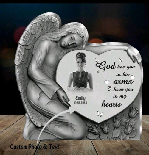 Angel Heart Memorial Acrylic Plaque
